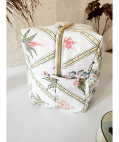 Trousse Beauté Valentina - Coton recyclé Fleuri sur fond blanc Laura Ashley